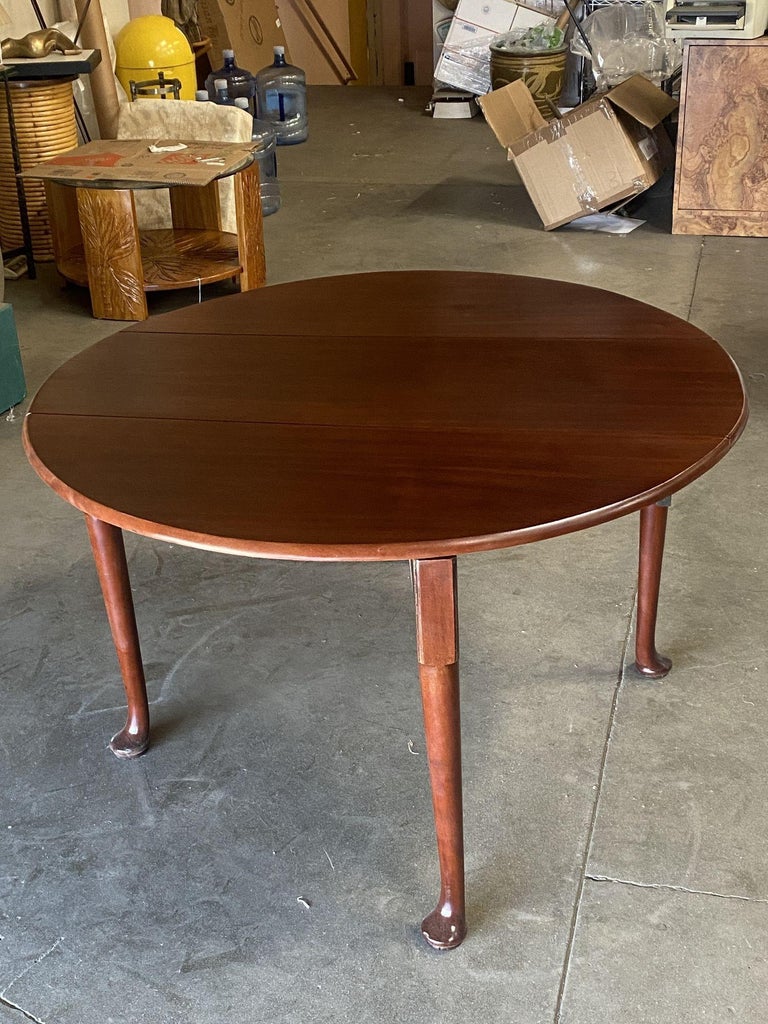 Late Victorian French Drop-Leaf Oak Dining Table