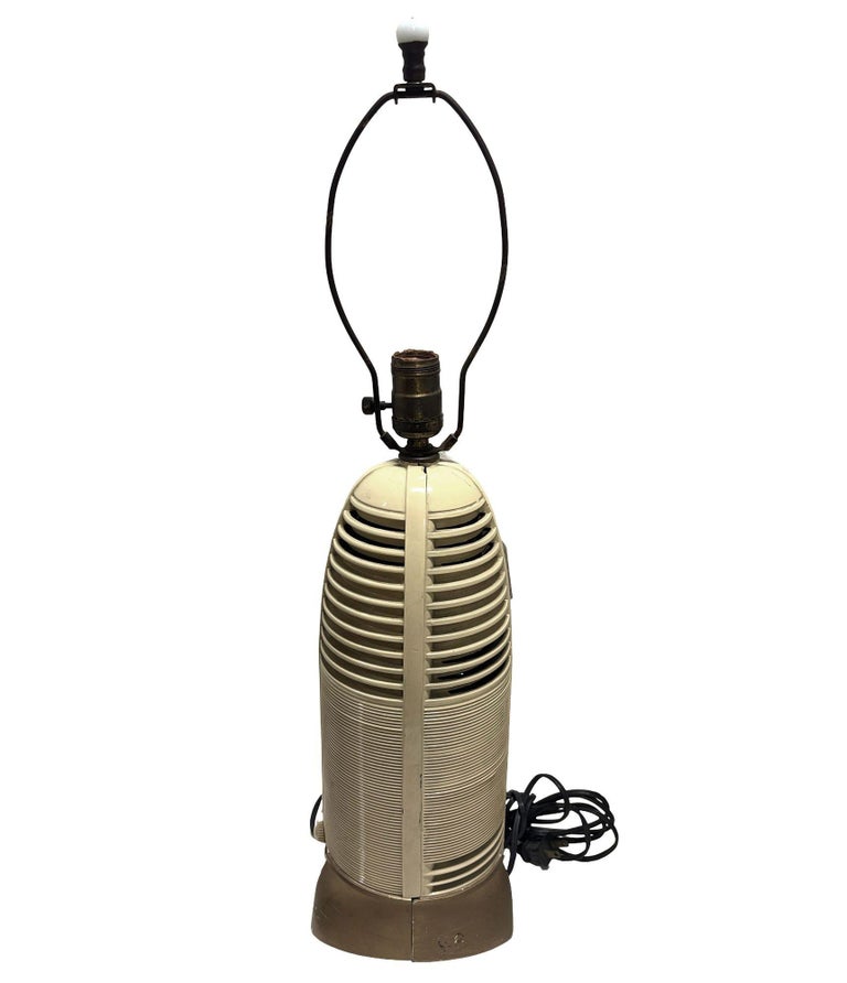 Mitchell "Lumitone" Streamline Art Deco Bakelite AM Radio Table Lamp, 1941