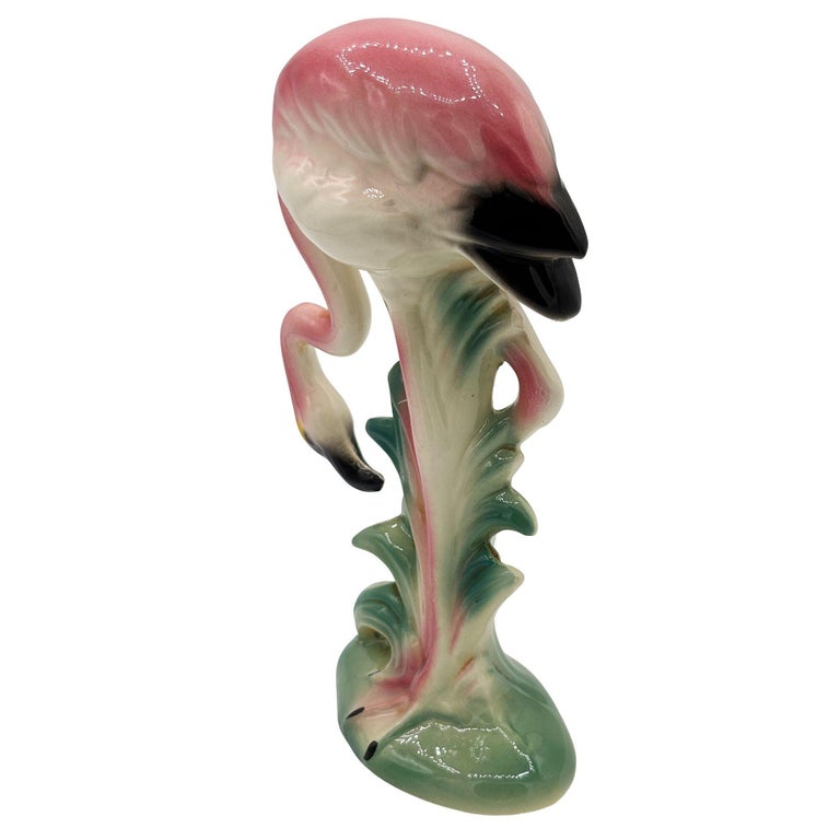 MCM California Pottery Ceramic Searcher Tropical Pink Flamingo Figurine Statue