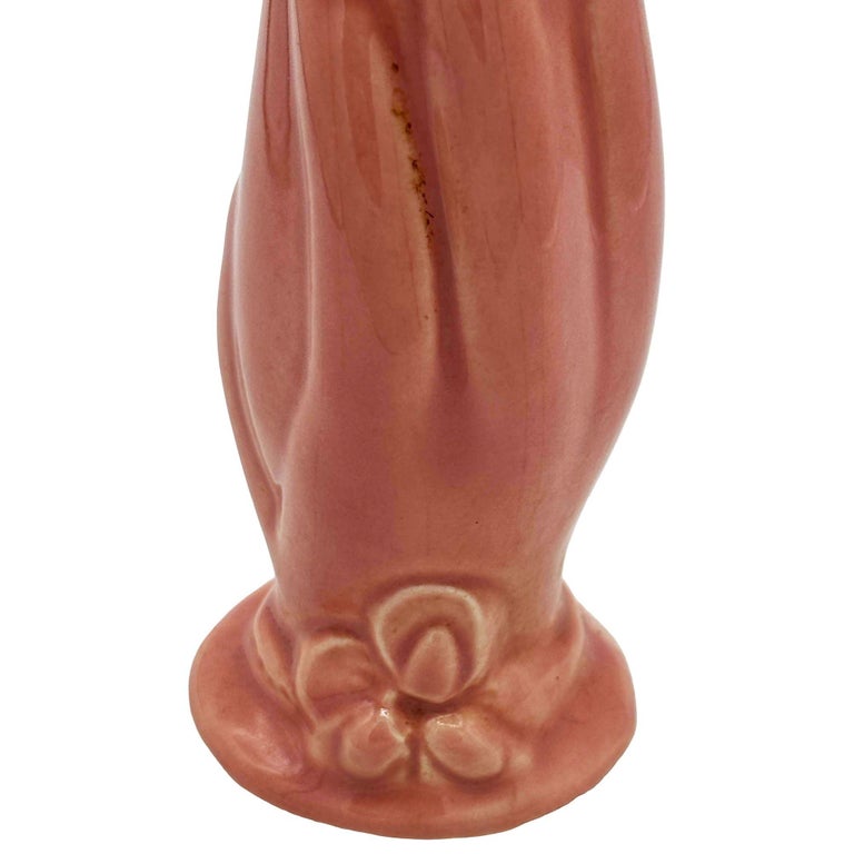 6"Tall Pink Maroon Mid-century "ALC" Vase by Lorle Pottery