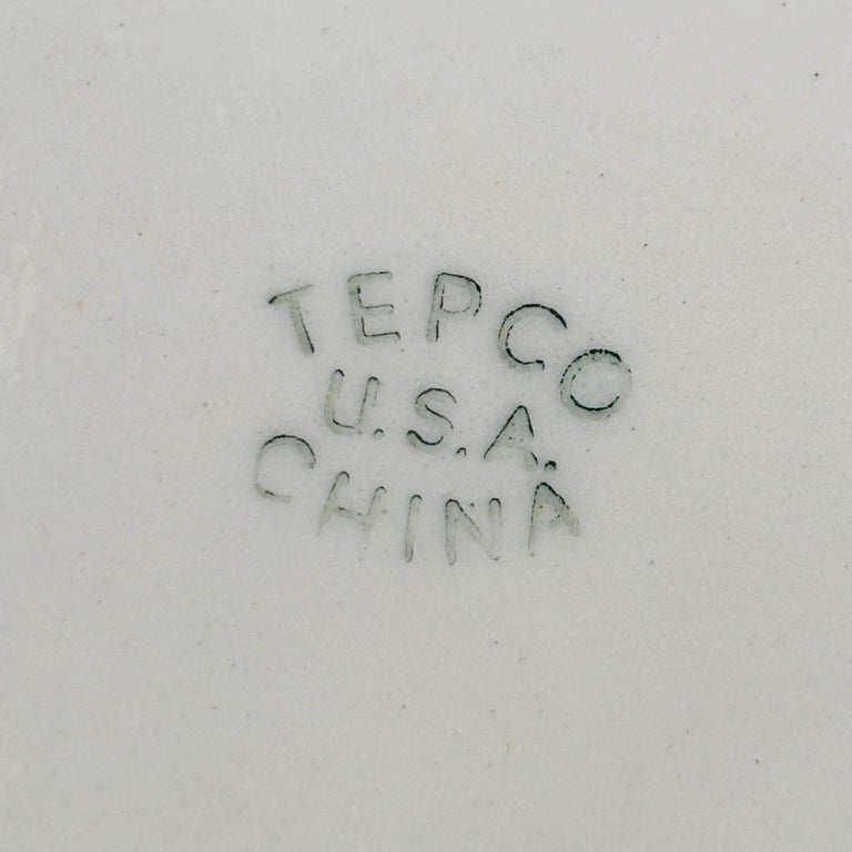 Mid-Century Green Hawaiian Hibiscus Dinner Plate by TEPCO Wallace China