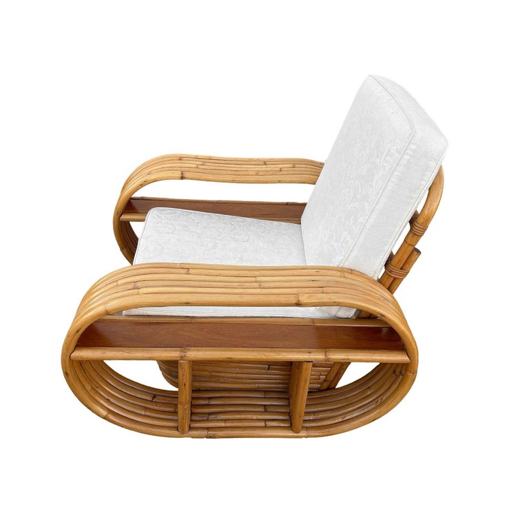 Restored Rattan Six-Strand Shelf Arms Sofa and Chair Set
