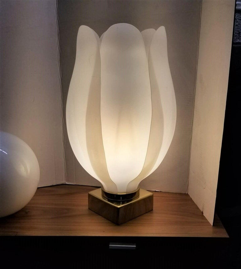 Oversized Acrylic Tulip Lamp in the style of Roger Rougier