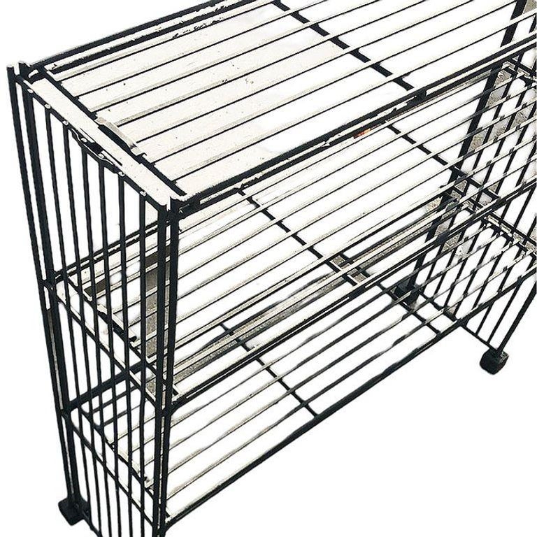 Mid-Century 3-Tier Iron Wire Art Display Shelf Bookshelf