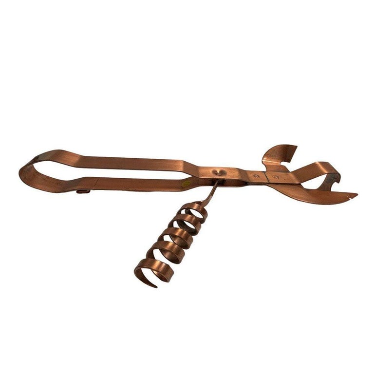Rare 24" Copper Wine Bottle Opener Wall Sculpture by Curtis Jere