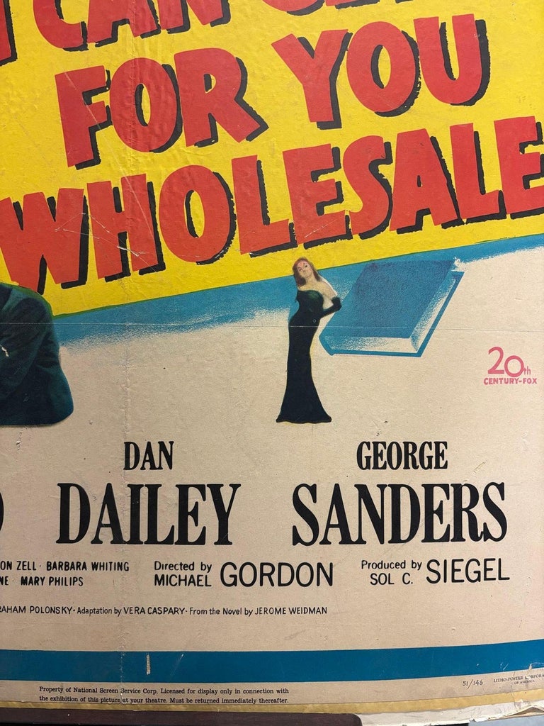 Original 1951 This Is My Affair, "I Can Get It For You Wholesale" Film Poster