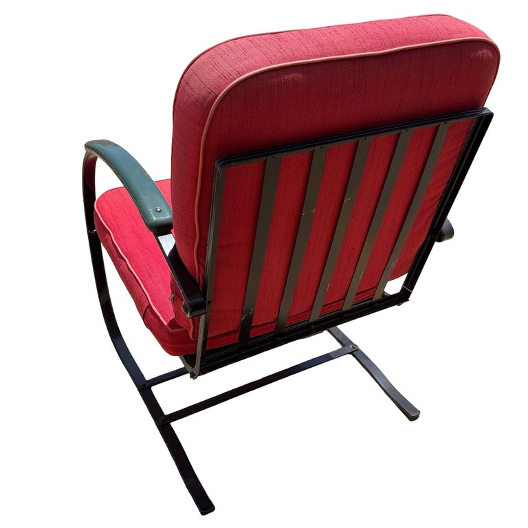 Art Deco Green & Black Springer Rocking Chair by Wolfgang Hoffmann for Howell
