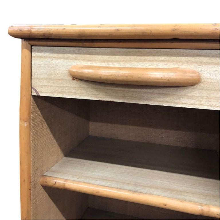 Restored Mid Century Rattan Dresser/Vanity Bedroom Set