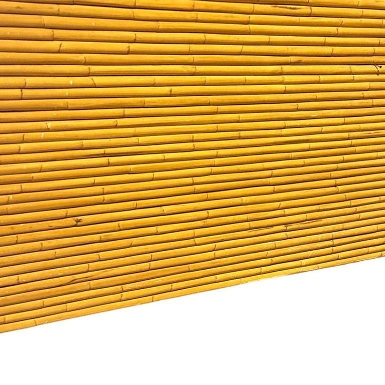 Restored 85" Wide Mid -century King Size Stacked Rattan Headboard