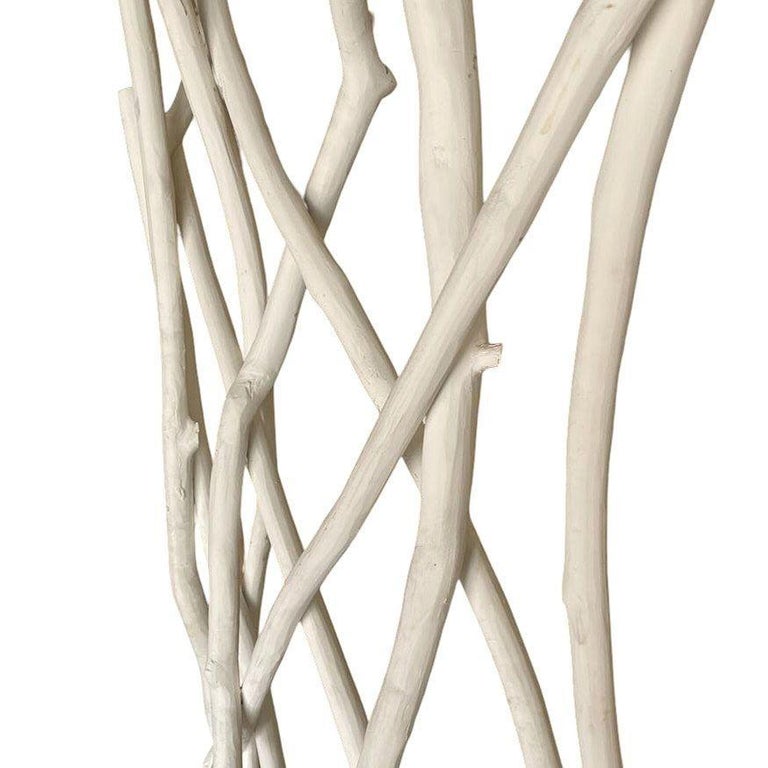 White Modernist Driftwood Floor Sculpture Room Divider