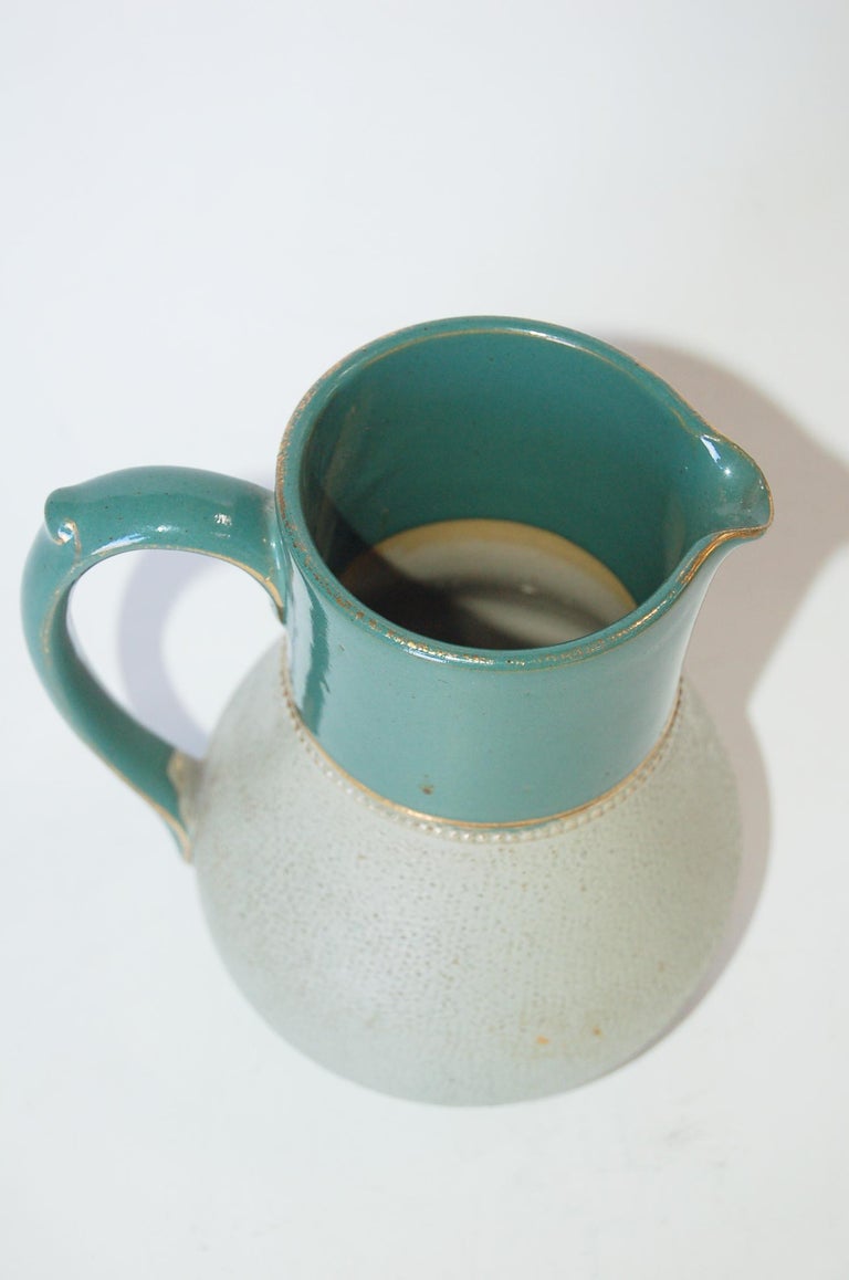 Glazed Ceramic Pottery Green Lidded Pitcher by Lovatts Langley, England