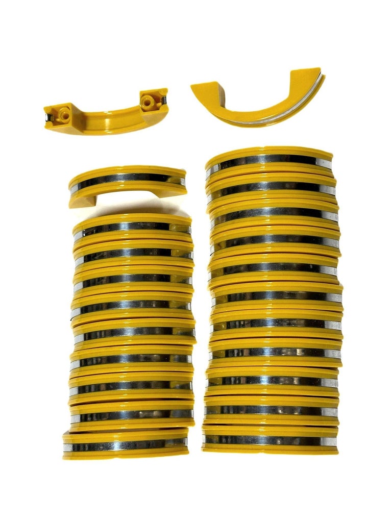 Yellow Phonic Resin Drawer/Door Pull with Aluminum Accent, Set of 23