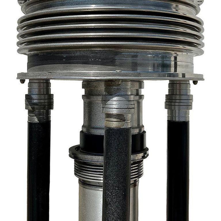 Large 6-Foot Art Deco Revival Machine Age Torchiere Floor Lamp