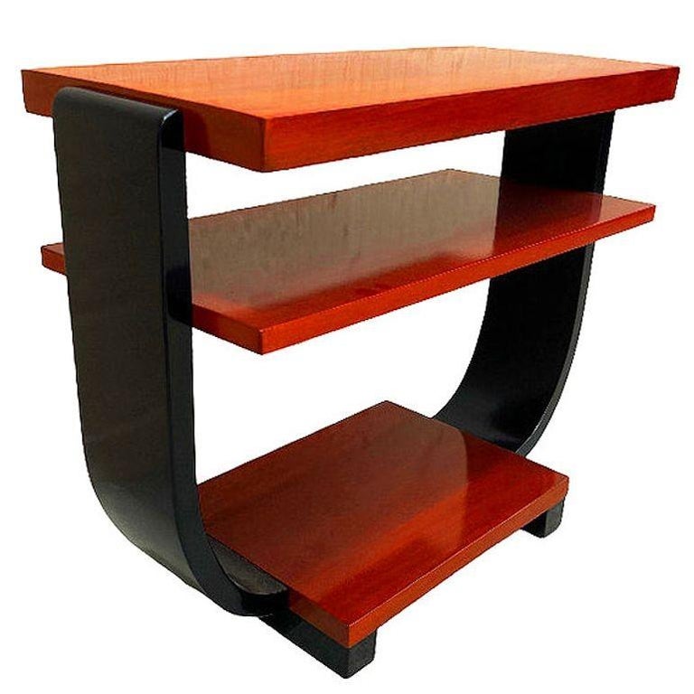 Two-Tone Geometric Art Deco Side Table by Gilbert Rohde for Brown Saltman