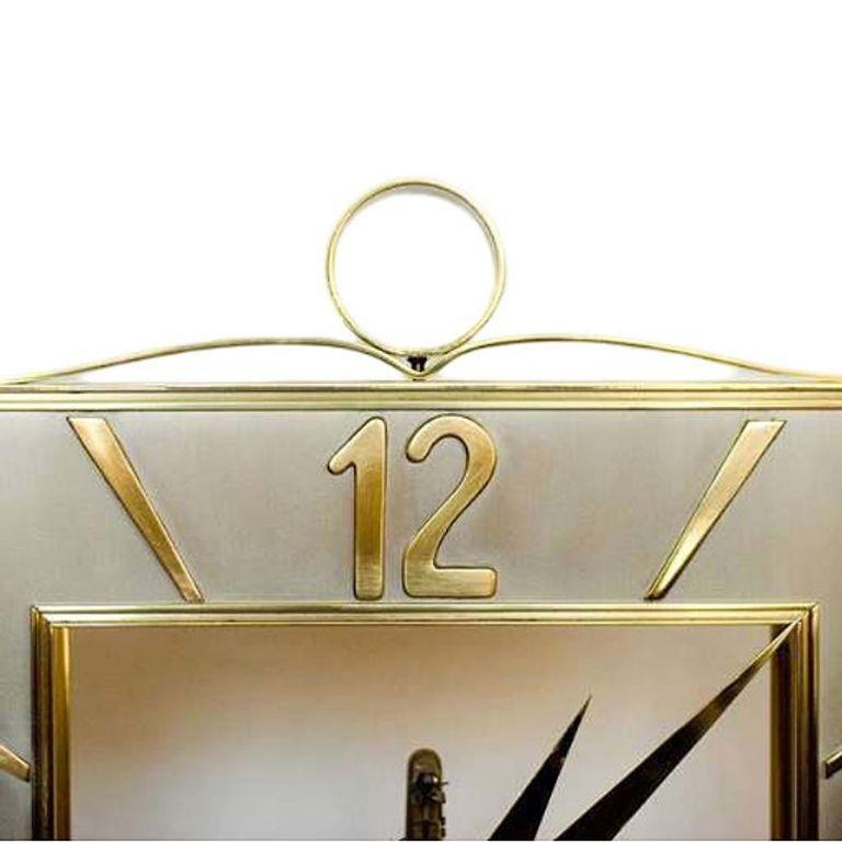 German Mid-Century Brass Mantel Clock by Kieninger & Obergfell