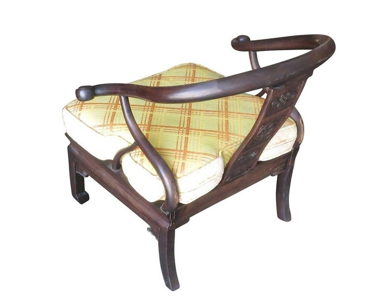 James Mont Style Horseshoe Lounge Chairs, Pair
