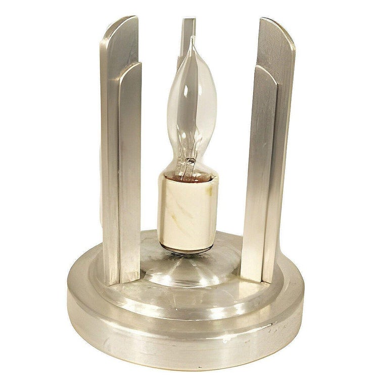 Streamline Machined Aluminum Cylinder Café Table Lamp Pair by Saturn Lighting