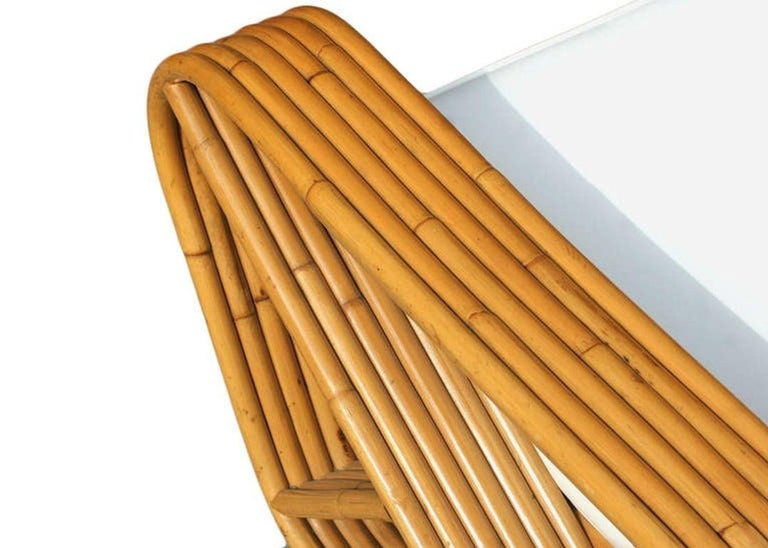 Restored Paul Frankl Six-Strand Square Pretzel Stacked Rattan Loveseat