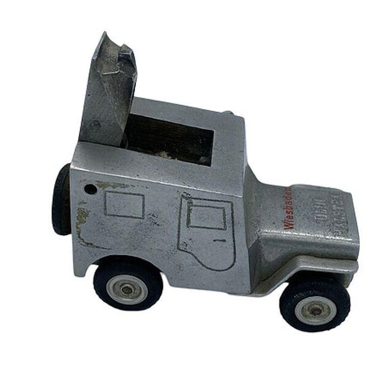 Rare Hand Machined Willys Jeep Ges-Gesch Table Lighter, West Germany by by Baier