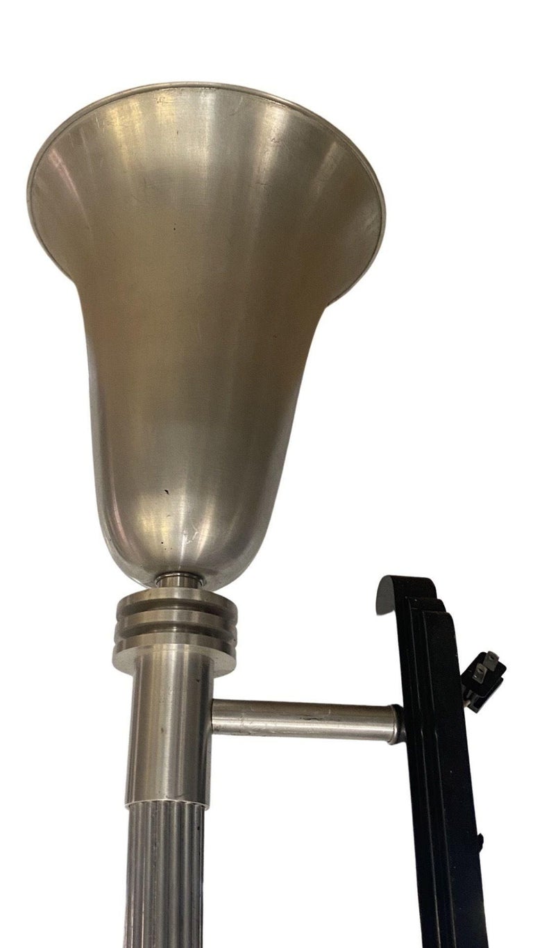 Large 30" Machine Age Spun Aluminum & Steel Torchiere Wall Sconce, 4 Available