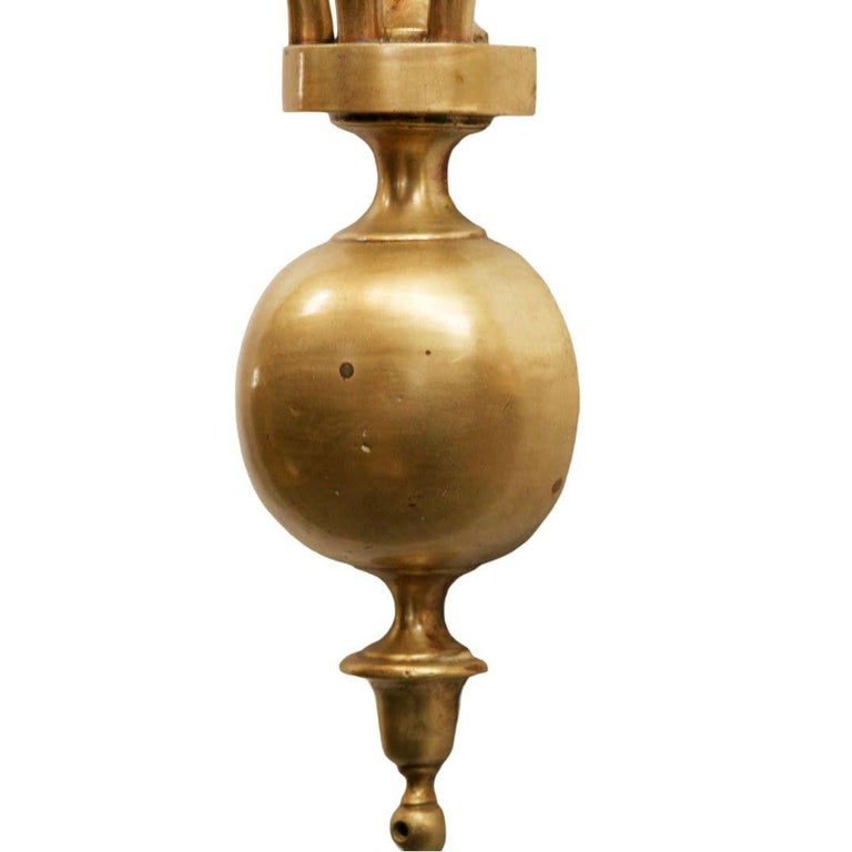 American Colonial Brass Electric Converted Oil Lamp Wall Sconce, 2 Available