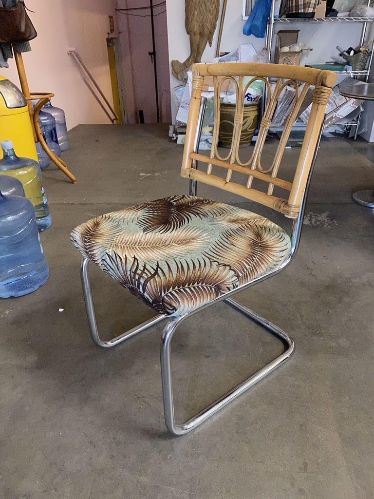 Rare Restored Marcel Breuer Rattan Back Chrome "cesca" Chairs By Virco, Set of 4