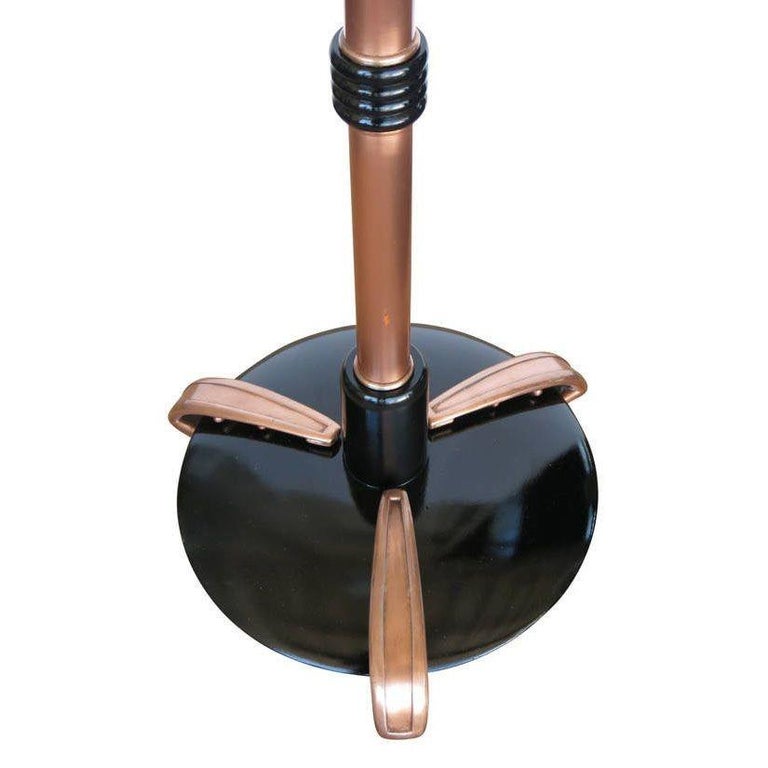 French Art Moderne Copper Swing Arm Floor Lamp
