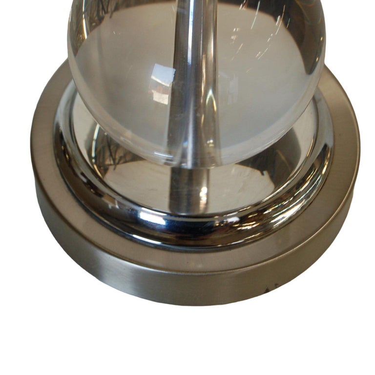 Large Stacked Three Large Crystal Ball Table Lamp