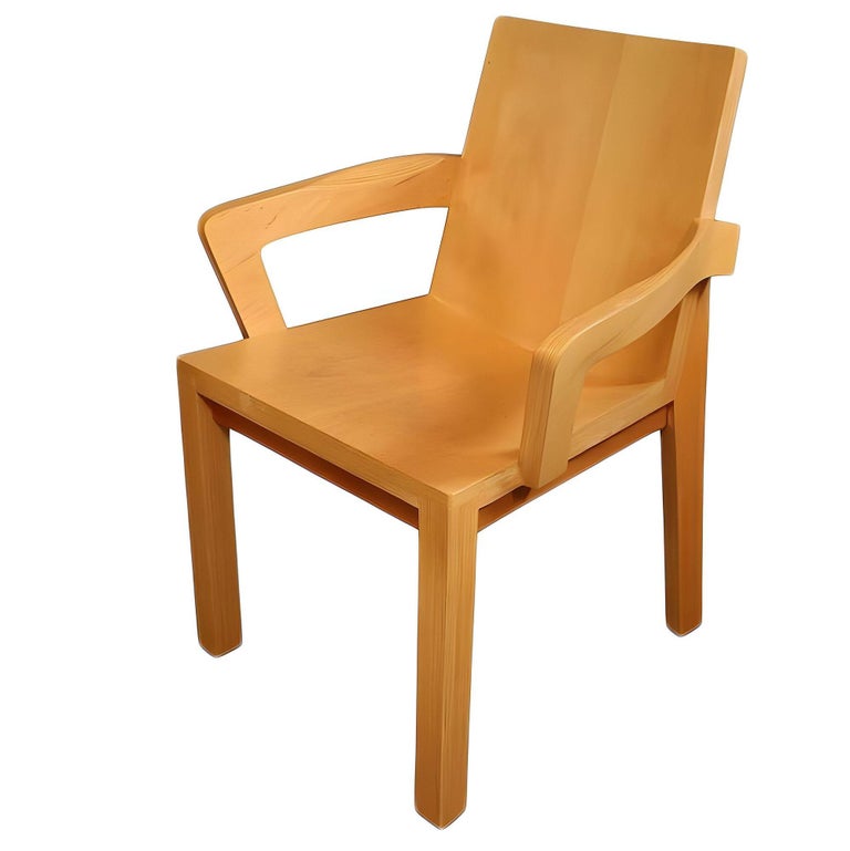 Dakota Jackson Maple Wood "Library" armchairs, Set of Four