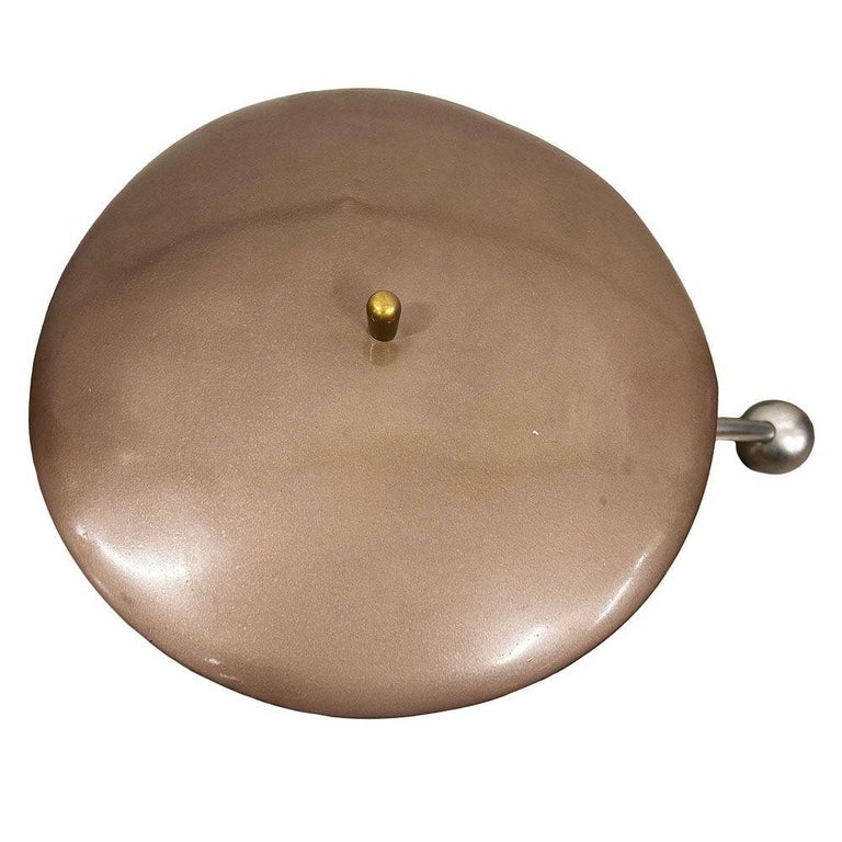 Mid-century M.G. Wheeler "Sight Light" Brushed Steel Table Lamp w/ Enamel Shade