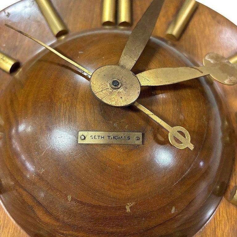 Early Mid-century "Plaza" E931-003 Wall Clock in Walnut by Seth Thomas