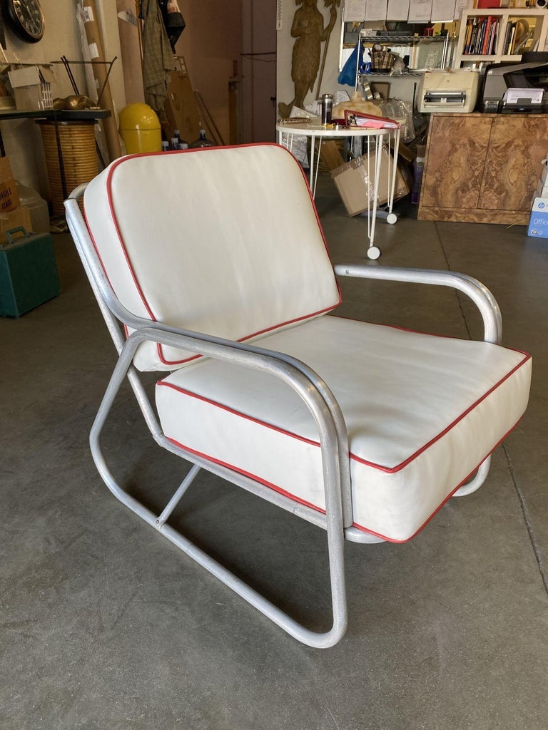 Aluminum Patio/Outdoor Mid-century Lounge Chair With Speed Arms