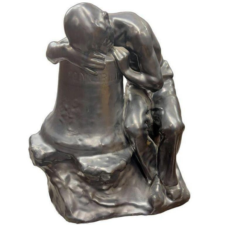 Italian "Pensatore Campana" The Tinker Auguste Rodin Style Terracotta Sculpture