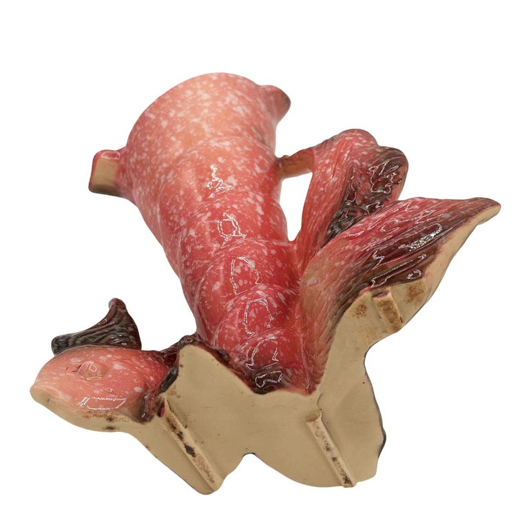 Ebb Tide Vase Fish & Shell Pink Speckled Ceramic Vase by Hull Pottery