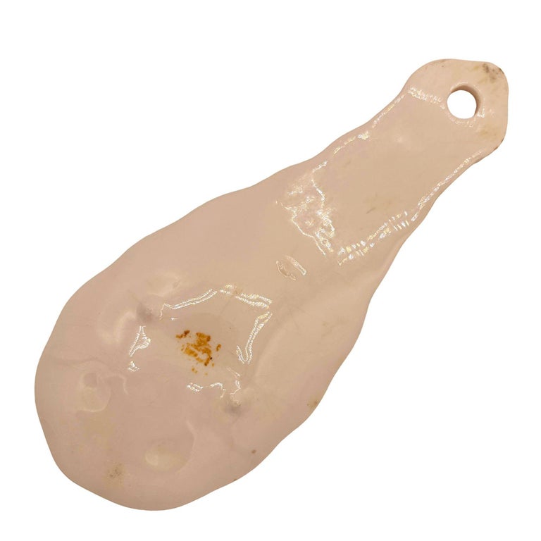 Mid-century Hand Painted 3d Flamingo on a Tropical Beach Themed Spoon Rest