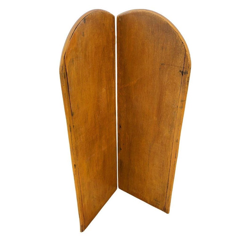 Restored Art Deco Palm Frond Design Rattan Mirror Folding Screen