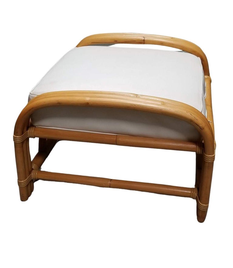 Restored Mid-Century Frankl Style Rattan Three-Strand Full Pretzel Livingroom Se