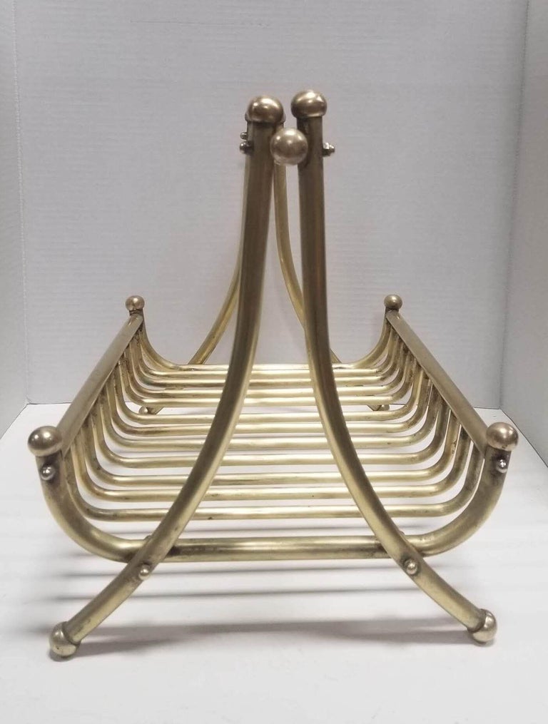 Turn of the Century Brass Newspaper Rack 1910s
