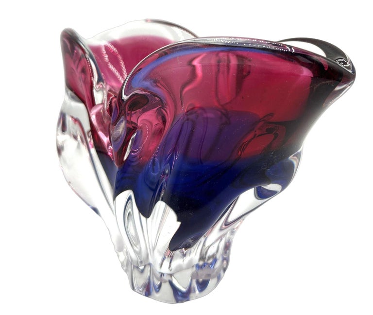 Mid-Century Art Glass Bowl Attributed to Josef Hospodka Czechoslovakia