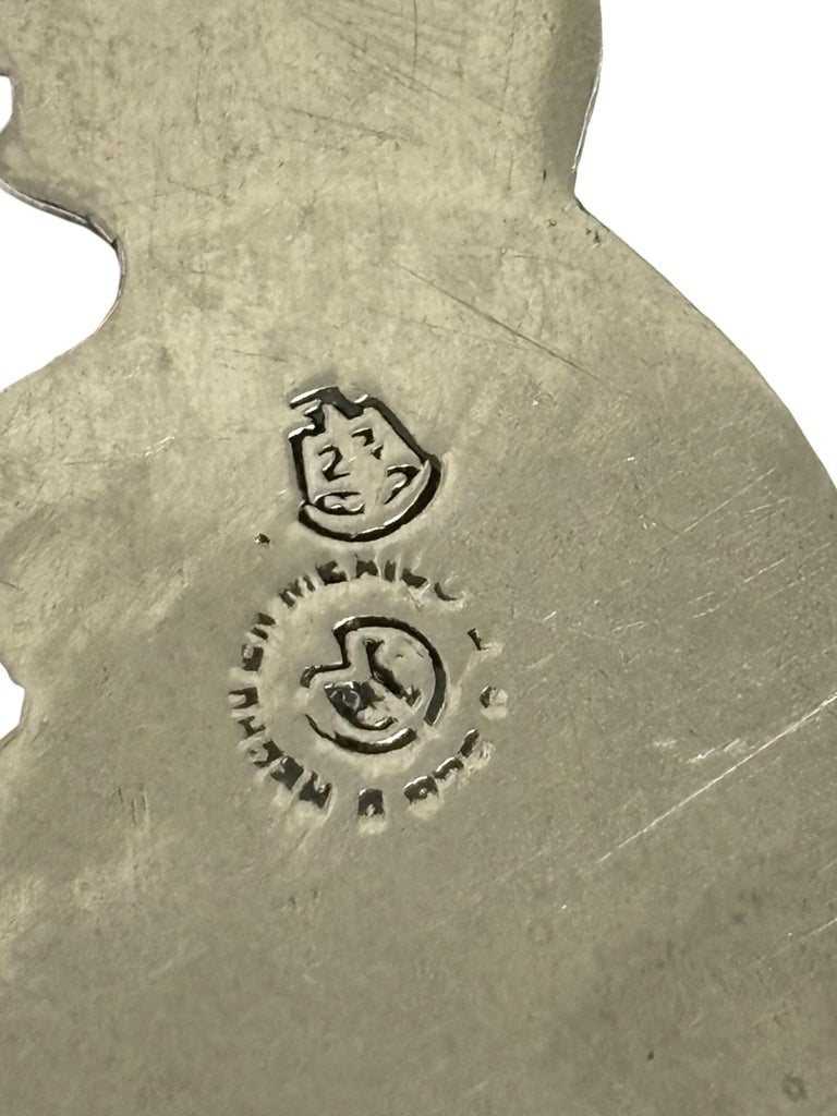Vintage Hand Etched Taxco 925 Sterling Silver Bunny Rabbit Bookmark