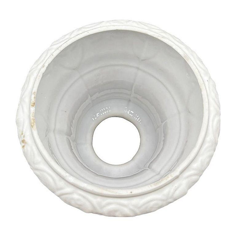 Art Nouveau Frosted Milk Glass Bellflower Floral & Stripes Globe , 2.25" Fitter