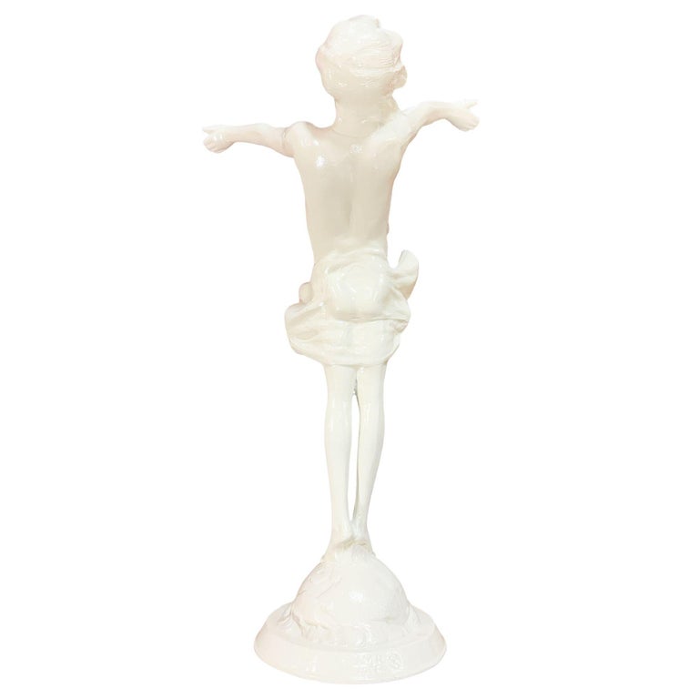 1916 " The Good Fairy" Spelter Metal Nymph Statue by Jessie McCutcheon Raleigh