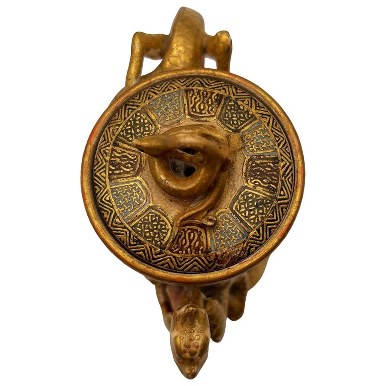 Gyokushu Satsuma Earthenware Saki Pitcher, C. Meiji Period