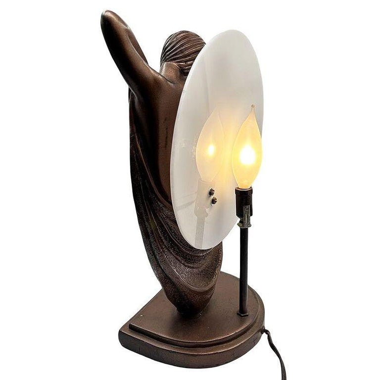 Art Deco Style Nude Flapper Lamp by Crosa for Widdop Bingham & Co Ltd
