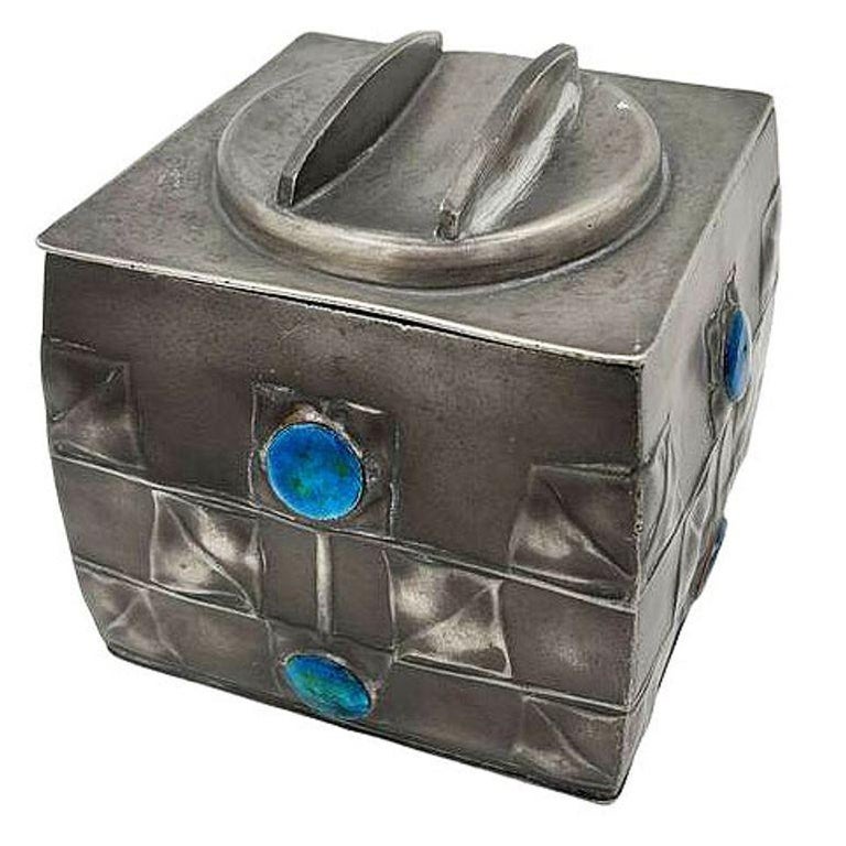 Rare Arts and Crafts #0194 Tudric Pewter Box by Archibald Knox for Liberty & Co