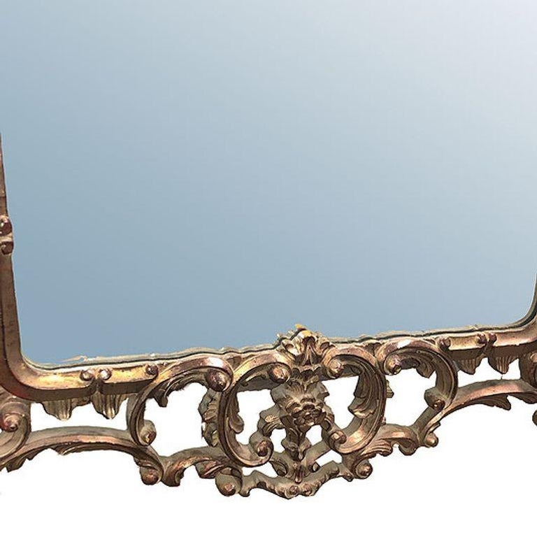 Antique Venetian Baroque Framed Wall Mirror 5' Tall