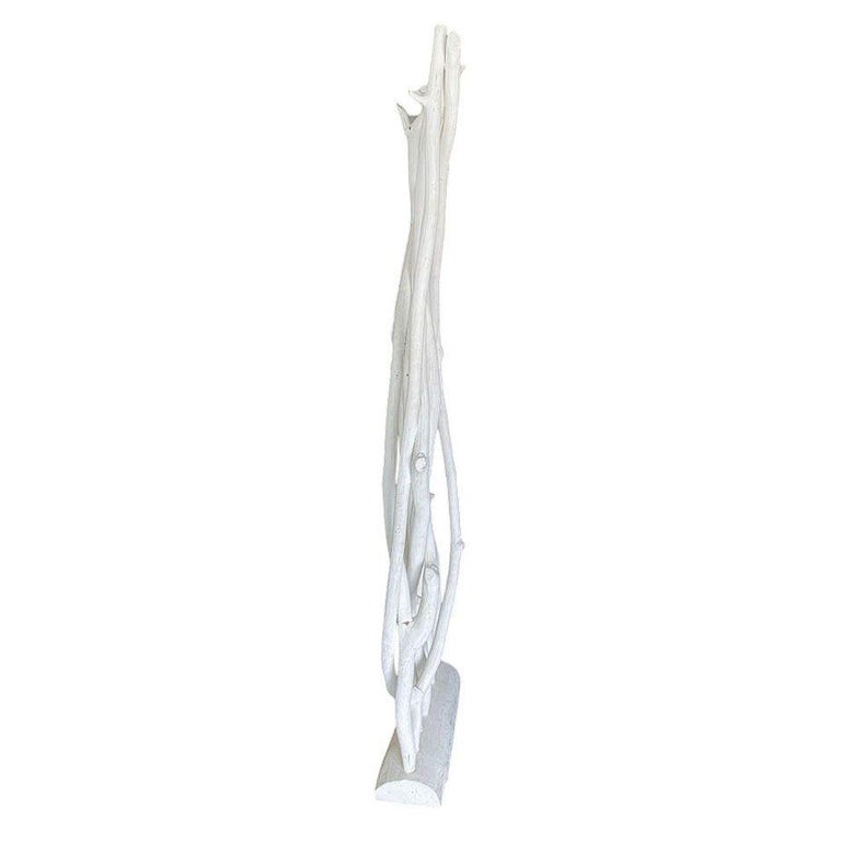White Modernist Driftwood Floor Sculpture Room Divider