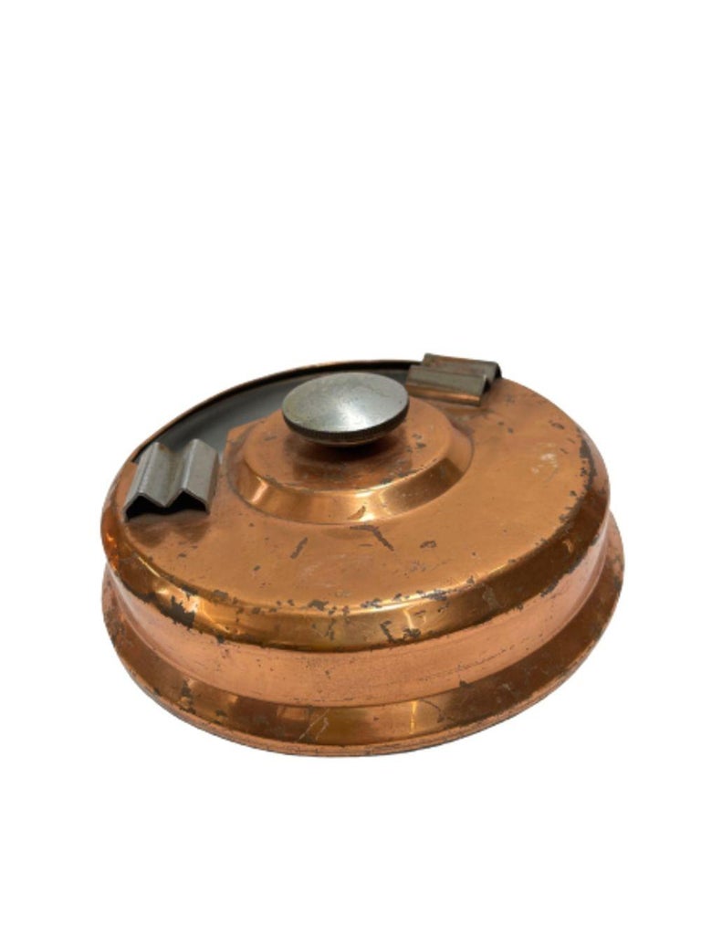 Machine Age Copper and Steel Smokeless Ashtray