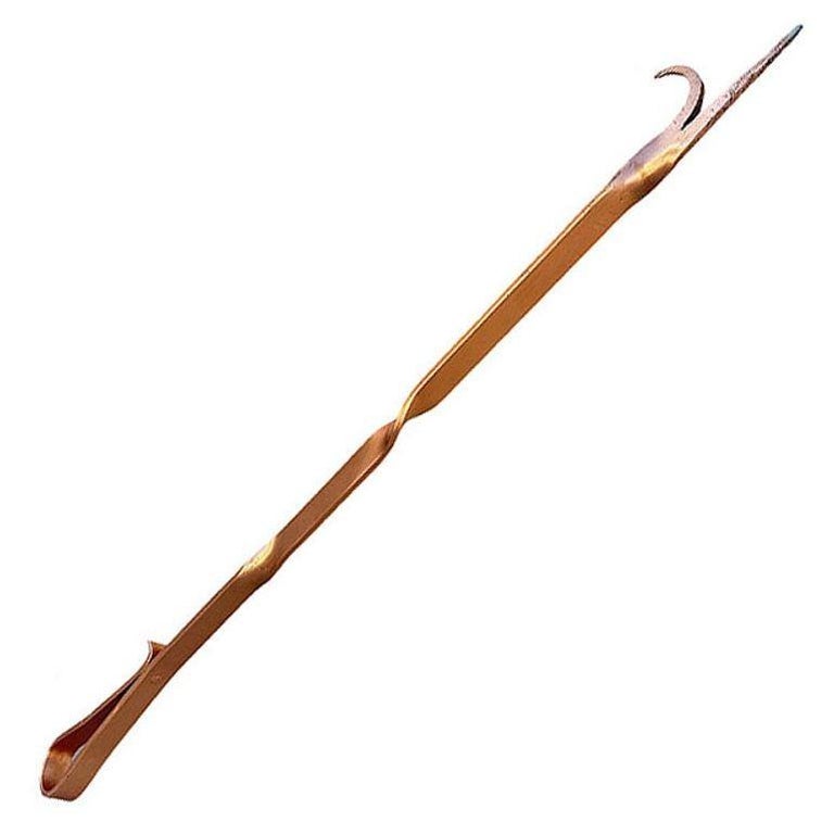 Solid Copper Art Deco Fireplace Poker and Tongs Tools