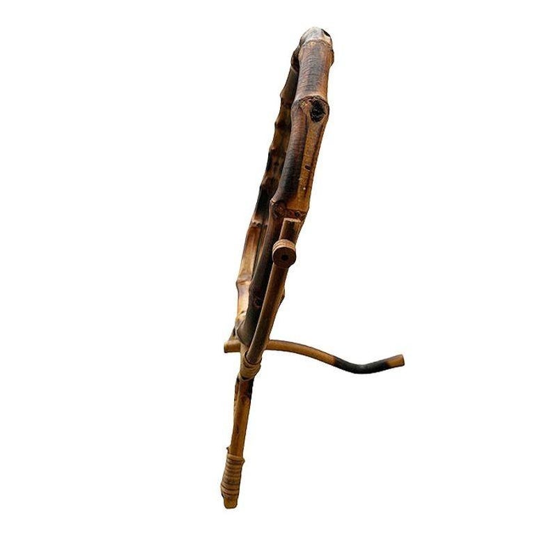 Aesthetic Movement English Round Tiger Bamboo Table Vanity Mirror